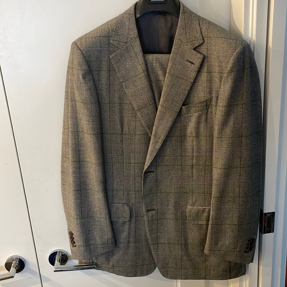 Canali Flannel Glenplaid Suit US46